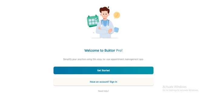 Buktor landing screen