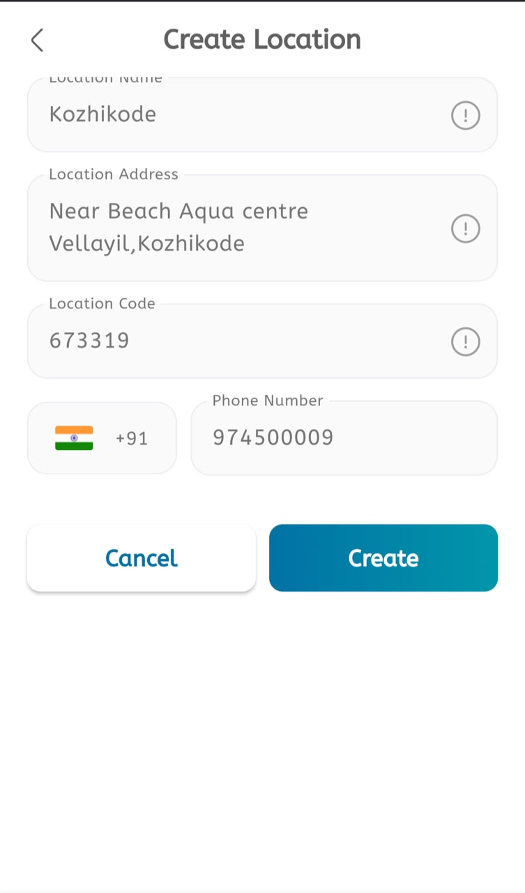 Buktor create location screen
