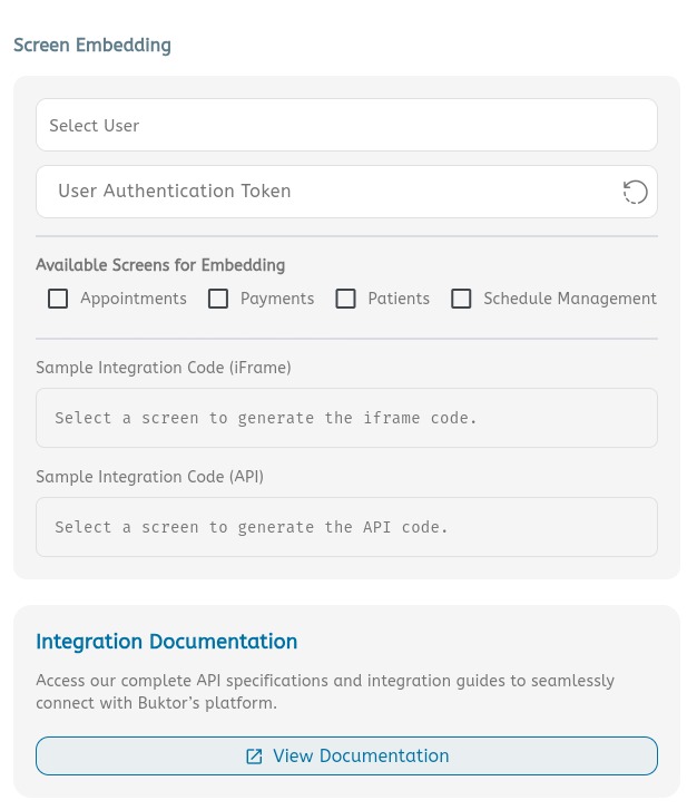 Developer tools screen embedding