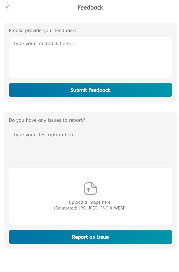 Feedback screen