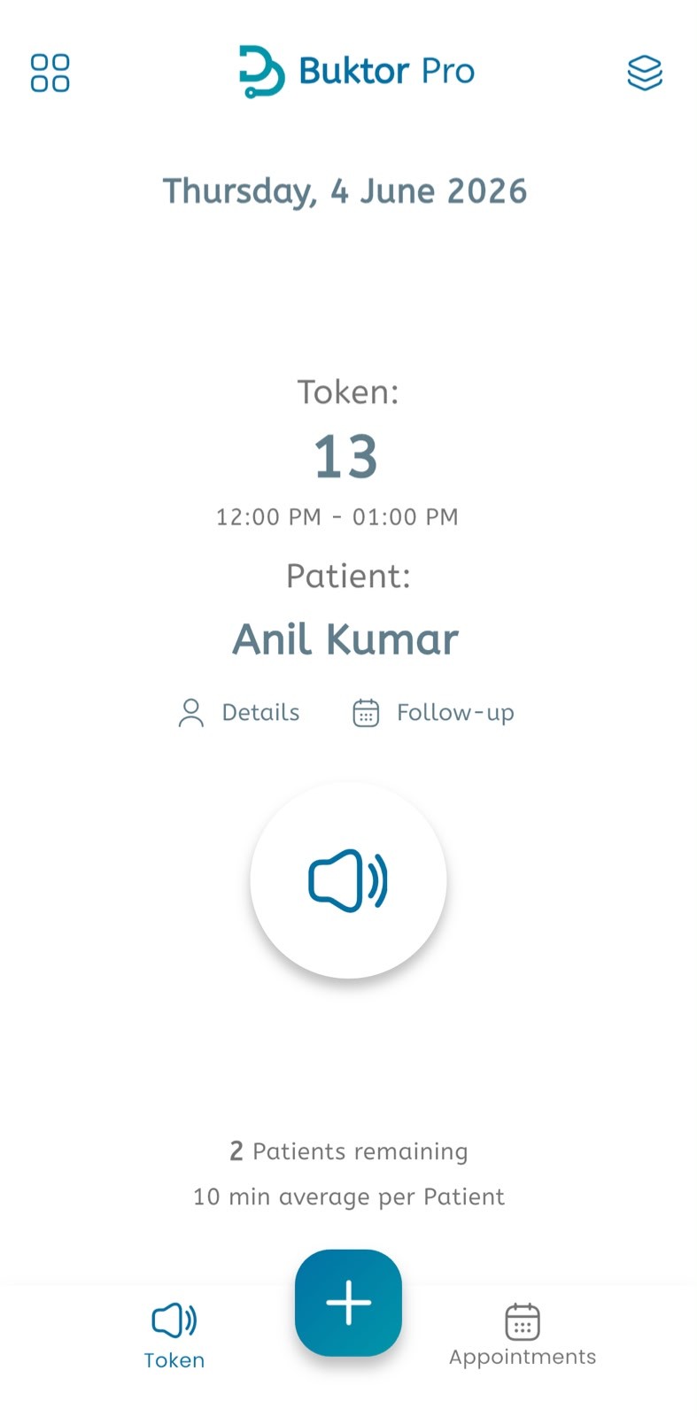 Token calling and mark attendance screen