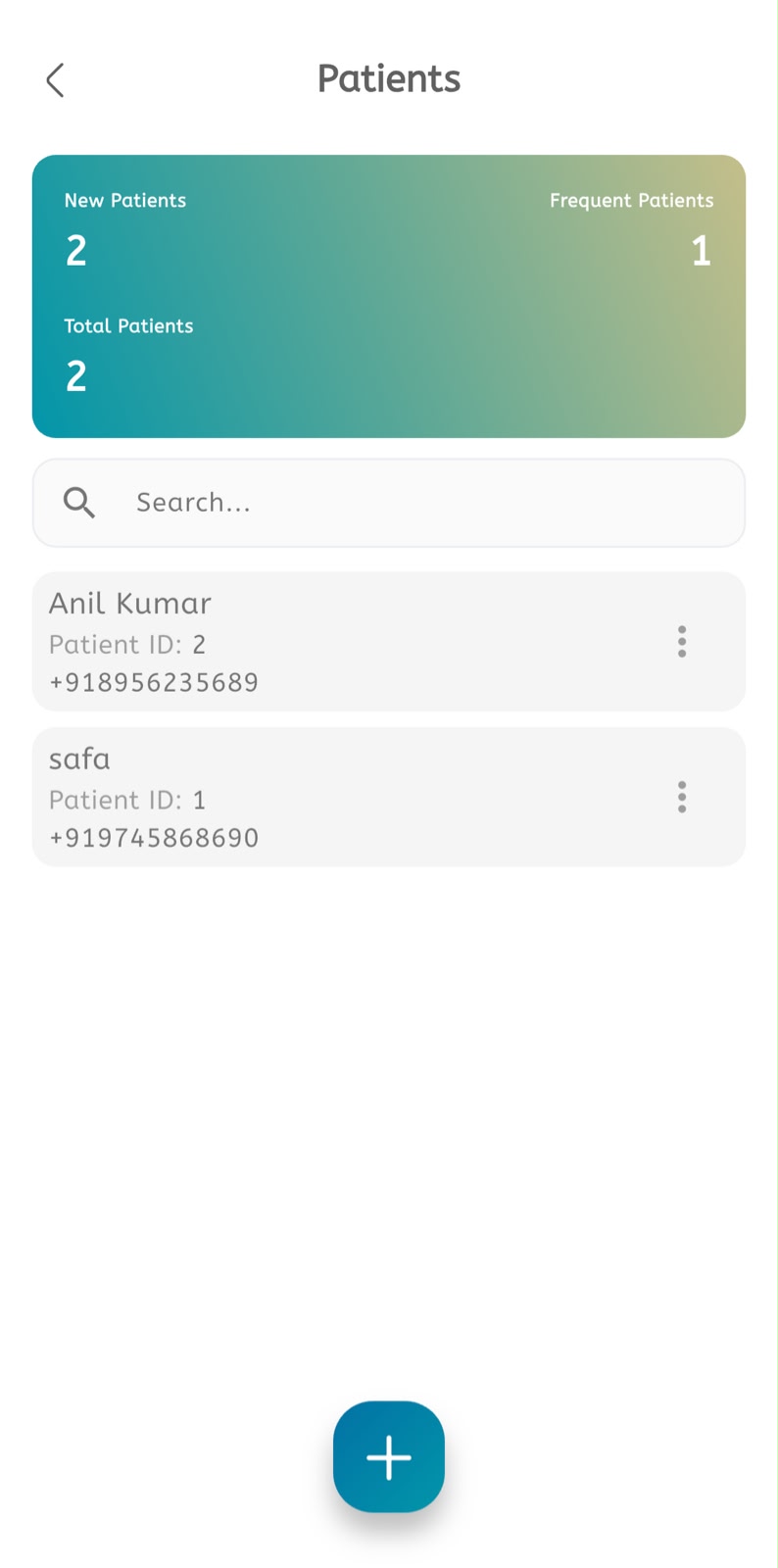 Patients page